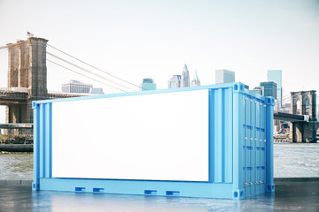 Billboard on blue cargo