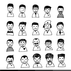 People face cartoon  icon Illustration design