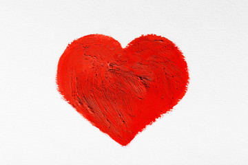 Obraz na płótnie Canvas Red heart painted on light background
