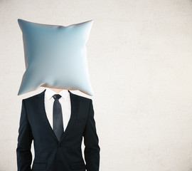 Pillow headed man in suit