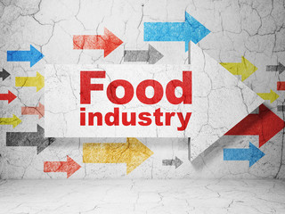 Industry concept: arrow with Food Industry on grunge wall background
