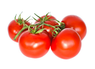 Bunch of tomatoes isolated on a white background