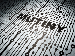 Fototapeta premium Politics concept: circuit board with Mutiny