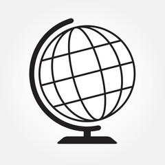 Globe icon. Geography earth or sign. Vector illustration.