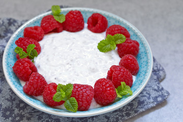 Chia seed pudding with berries