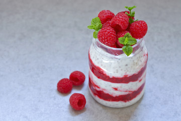 Chia seed pudding with berries