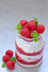 Chia seed pudding with berries
