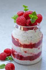 Chia seed pudding with berries