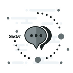 black color bubbles talk and shadow concept