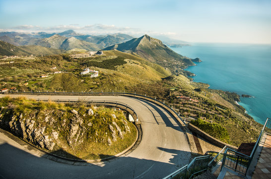 road leading to the beautiful sea of Maratea in Basilicata