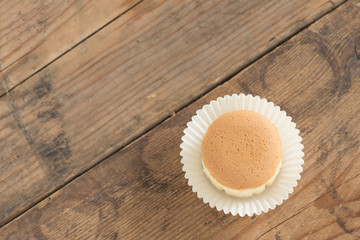 A Chiffon cup cake. Top view.