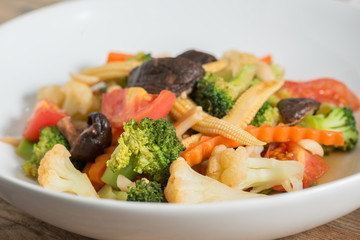 Close up, Stir-fried mixed vegetables.