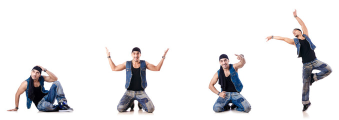 Dancer dancing on the white