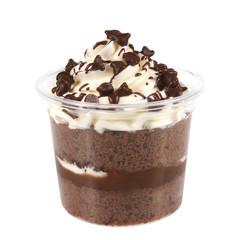 cup cake chocolate isolated on white