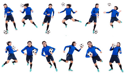 Football player isolated on the white background