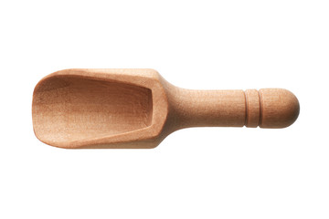 Empty wooden scoop