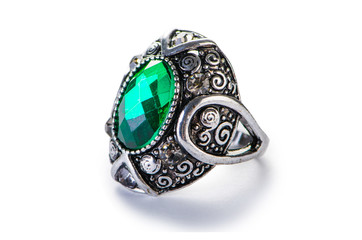 Jewellery ring isolated on the white