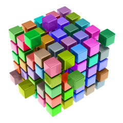Fototapeta na wymiar Viele bunte 3D Cubes als Konzept