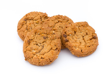 Oatmeal cookies with isolated background.