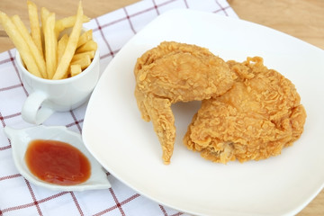 fried chicken and french fries