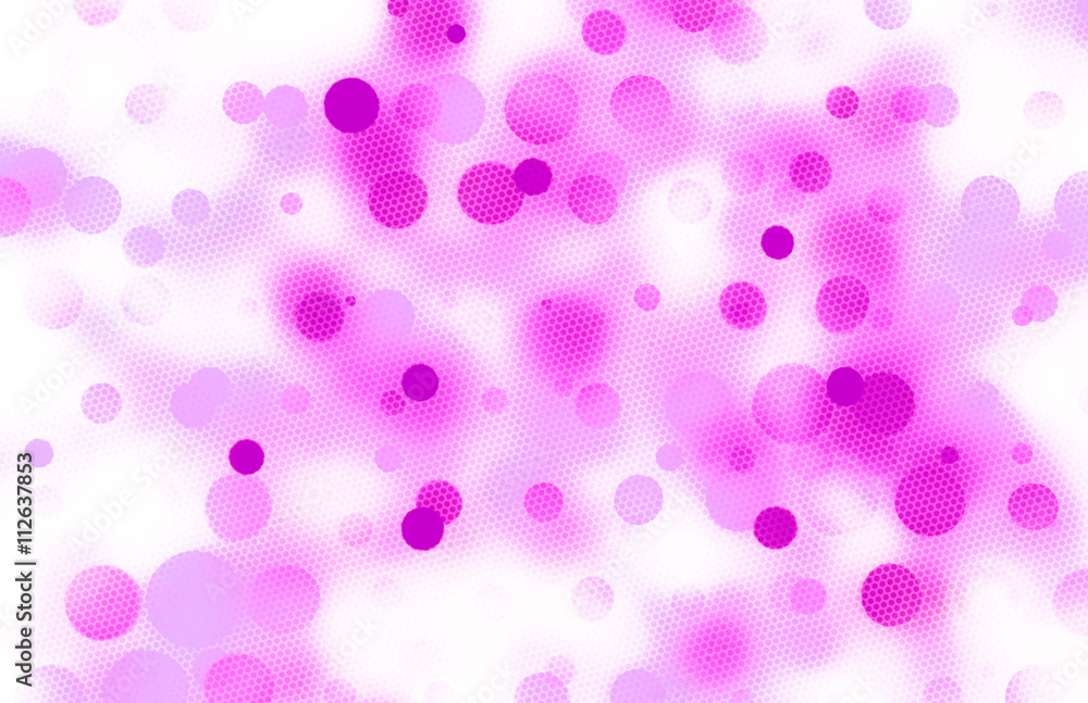 Poster simple halftone bokeh effect abstract in pink on white