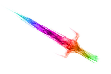 Obraz na płótnie Canvas colorful fire flame sword isolated on white