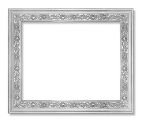 The antique gray frame on the white background