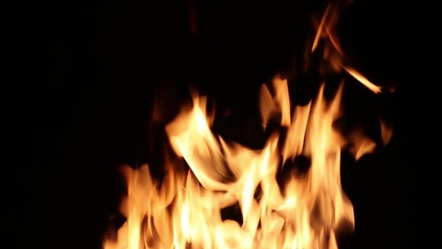igniting fire isolated on black background. Alpha-channel included