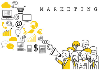 Marketing Team-On White Background-Vector Illustration,Graphic Design