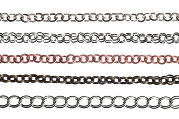 set of chains on a white background