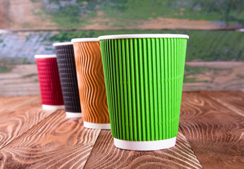 Two paper coffee cups