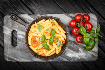 Traditional penne pasta