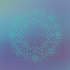 Geometric abstract mandala with connected line and dots. Graphic composition for medicine, science, technology, chemistry. Molecule, communication background. Vector illustration.