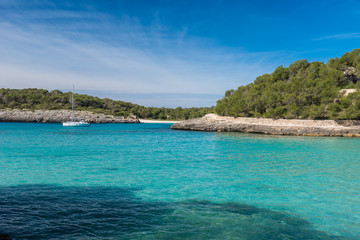 Fototapeta premium Bay of Cala Mondrago - beautiful beach and coast of Mallorca