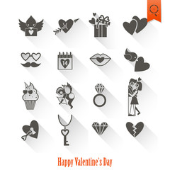 Obraz premium Happy Valentines Day Icons