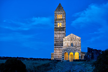 Basilica di Saccargia at night (Sardinia - Italy) - obrazy, fototapety, plakaty
