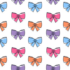 Seamless pattern color bow