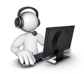 White abstract men support