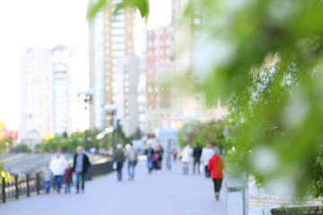 People walking on the street, unfocused