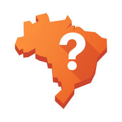 Illustration of an isolated Brazil map with a question sign