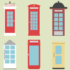 Telephone boxes from the whole world / different versions of Public call boxes