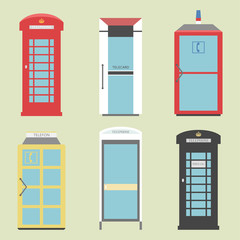 Telephone boxes from the whole world / different versions of Public call boxes