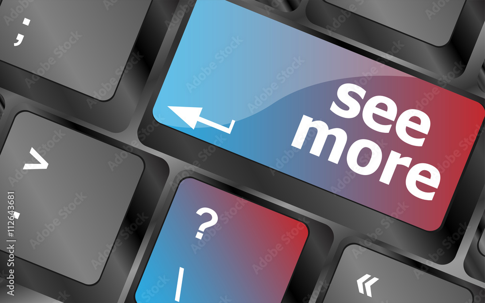 Poster computer keyboard with see more keypad, search concept vector , keyboard keys, keyboard button
