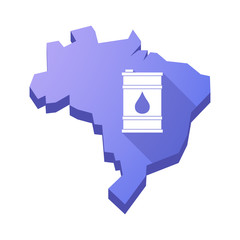 Illustration of an isolated Brazil map with a barrel of oil