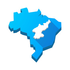 Illustration of an isolated Brazil map with  the map of North Ko