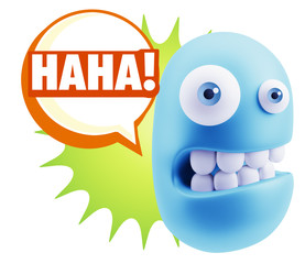 3d Illustration Laughing Character Emoji Expression saying Hahah