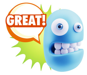 Obraz premium 3d Illustration Laughing Character Emoji Expression saying Great