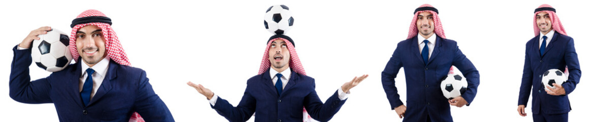 Arab businessman with football