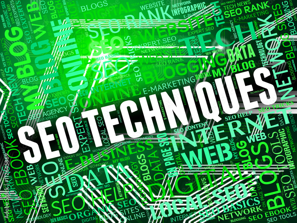 Poster seo techniques indicates search engine and internet