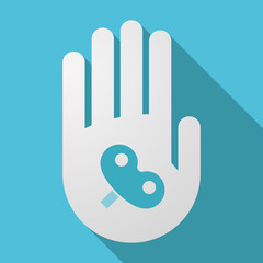 Long shadow hand with a toy crank